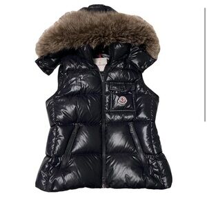 Moncler Black Puffer Jacket with Comic Detail